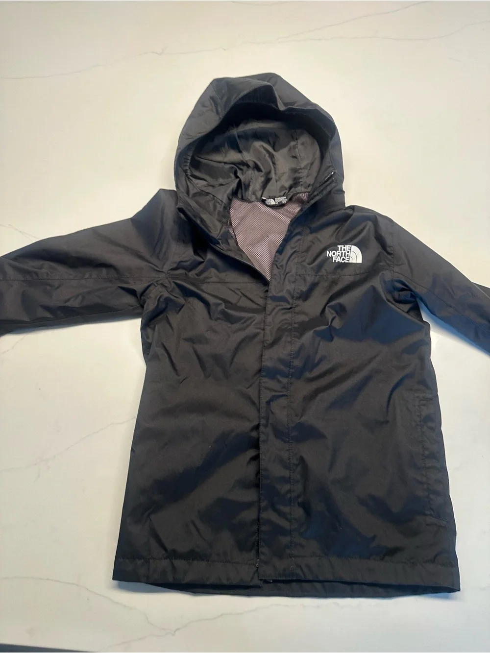 The North Face Kids Black Hooded Rain Jacket with Dry Vent